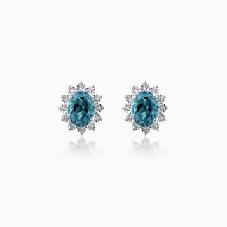 DIAMOND WHITE GOLD TOPAZ NECKALCE