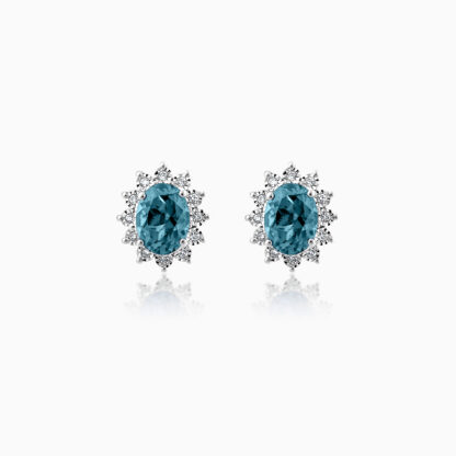 DIAMOND WHITE GOLD TOPAZ NECKALCE