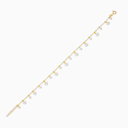 18K YELLOW GOLD ANKLET WITH PEARLS
