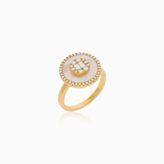 18K Yellow Gold Ring with Diamonds & MOP | Mosaic Collection