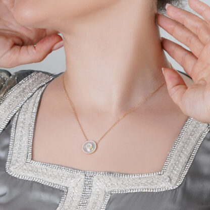 18K Yellow Gold Necklace with Diamonds & MOP – Mosaic Collection - Image 2