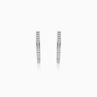 18K DIAMOND WHITE GOLD EARRING