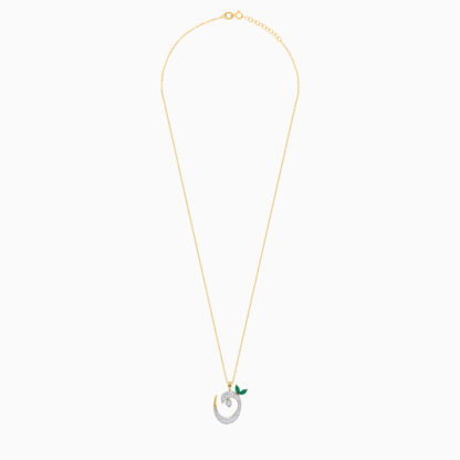 18k Yellow Gold 'Noon' Arabic Letter Necklace With agate stone