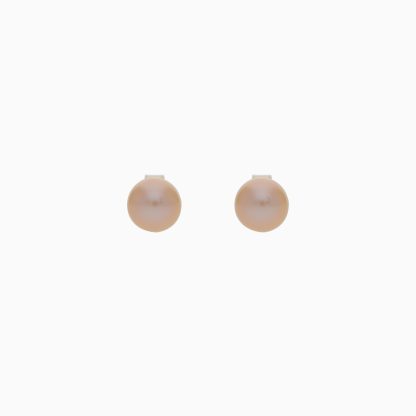 18K YELLOW GOLD EARRINGS WITH PINK PEARL - Image 4