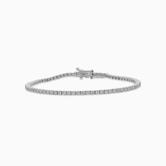 18K WHITE GOLD TENNIS BRACELET WITH NATURAL DIAMOND
