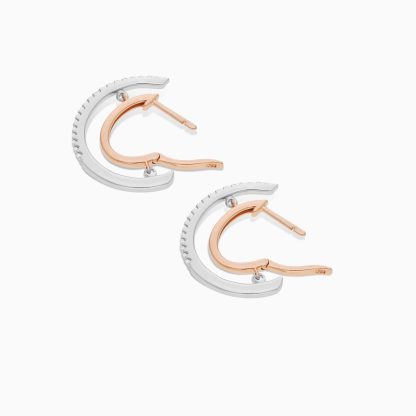 18K Rose Gold & Platinum Earrings – Platinum Evara Collection - Image 4
