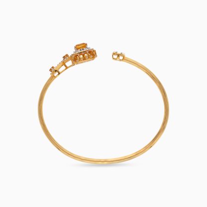 18k Yellow Gold Bangle featuring a stunning Citrine Gemstone - Image 3