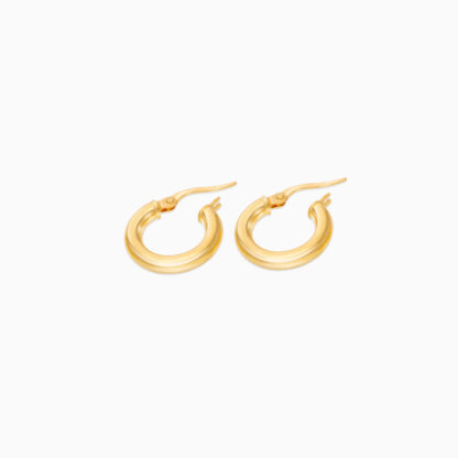 18k yellow gold earrings in round shape