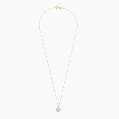 18k yellow gold necklace with natural diamonds stones