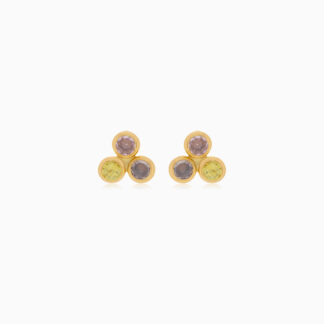 18k yellow gold earrings | Jawhara Jewellery | Zircon
