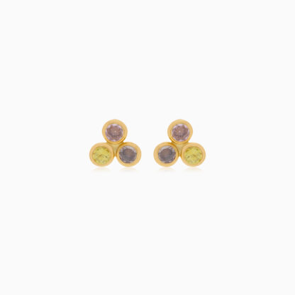 18k yellow gold earrings | Jawhara Jewellery | Zircon