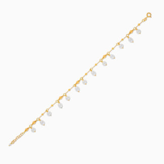 18K YELLOW GOLD ANKLET WITH PEARLS