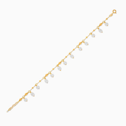 18K YELLOW GOLD ANKLET WITH PEARLS