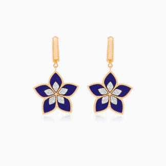 18k Yellow Gold Flower-Shaped Earrings | Fortuna Diamond Collection