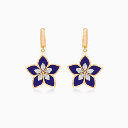 18k Yellow Gold Flower-Shaped Earrings | Fortuna Diamond Collection