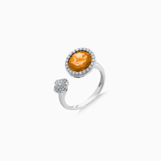 18k White Gold Citrine and Diamond Ring | Rabiya Collection