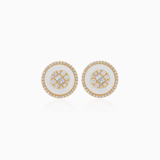 18K Yellow Gold Earrings with Diamonds| Mosaic Collection