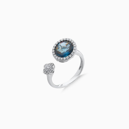 18k White Gold Ring with Topaz | Rabiya Collection