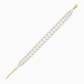 18K YELLOW GOLD BRACELET WITH PEARLS