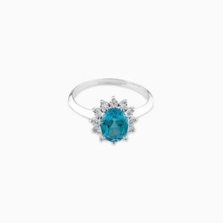 DIAMOND WHITE GOLD BLUE TOPAZ