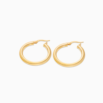 18k yellow gold earrings in round shape