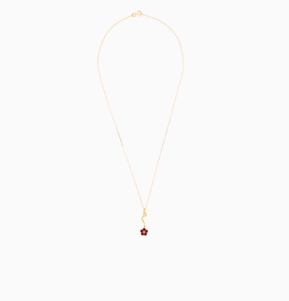 18K YELLOW GOLD KIDS NECKLACE WITH NATURAL DIAMOND - Image 2
