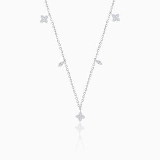 18K White Gold Diamond Necklace – Trendy Collection