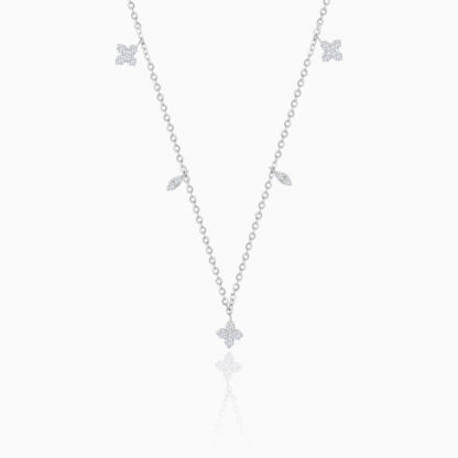 18K White Gold Diamond Necklace – Trendy Collection