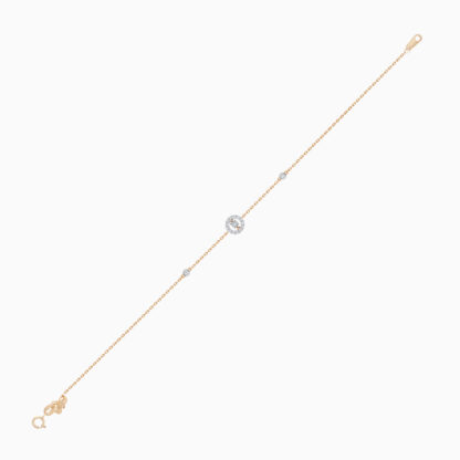 18k rose gold bracelet decorated by natural diamond