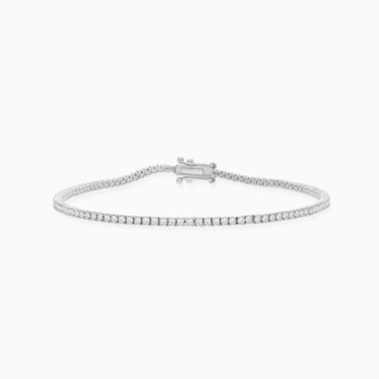 18k white gold tennis bracelet with natural diamond