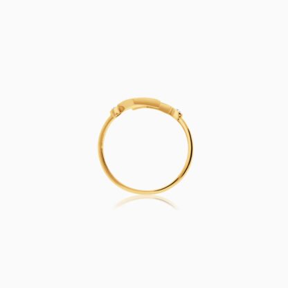 18k yellow gold ring decorated with multiple enamel color and natural diamonds