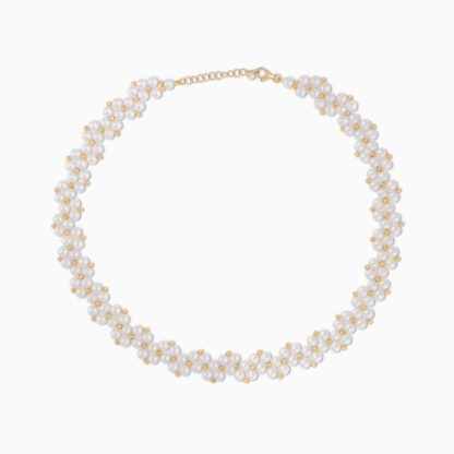 18K YELLOW GOLD CHOKER DECORATED WITH PEARLS
