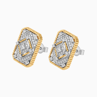 18K Yellow Gold Earrings Adorned with Natural Diamonds – Tablah Diamond Collection