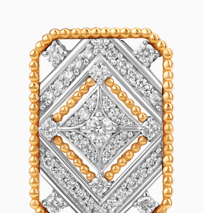 18K Yellow Gold Earrings Adorned with Natural Diamonds – Tablah Diamond Collection - Image 3