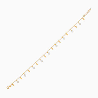 18K YELLOW GOLD ANKLET WITH PEARLS