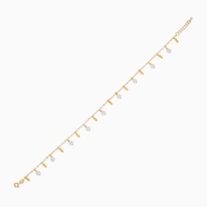 18K YELLOW GOLD ANKLET WITH PEARLS