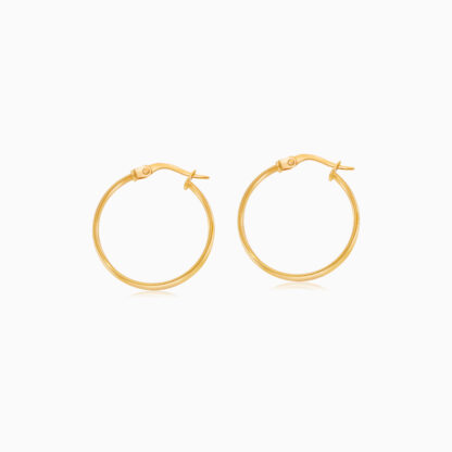 18k yellow gold earrings in round shape