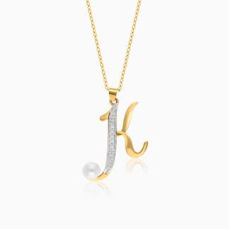 18k Yellow Gold 'K' Letter Necklace | Alpha Collection