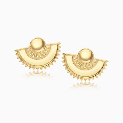 18K YELLOW GOLD Earrings HALF CIRCLE - Shanf collection