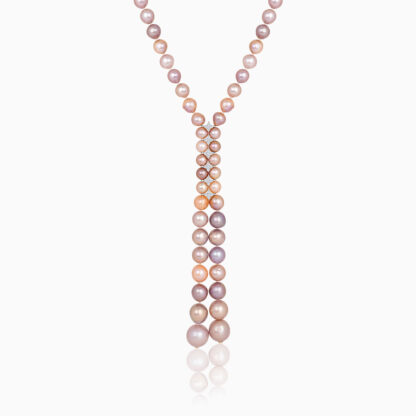 18K YELLOW GOLD PEARL NECKLACE WITH NATURAL DIAMOND | Danah Collection