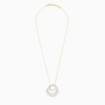 18k yellow gold necklace with pearls and zircon stones