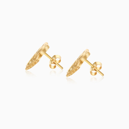 18K YELLOW GOLD EARRING WITH MALACHITE STONES