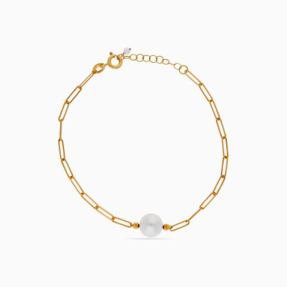 PEARL YELLOW GOLD BRACELET - Image 4