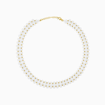 18K YELLOW GOLD CHOKER WITH PEARLS