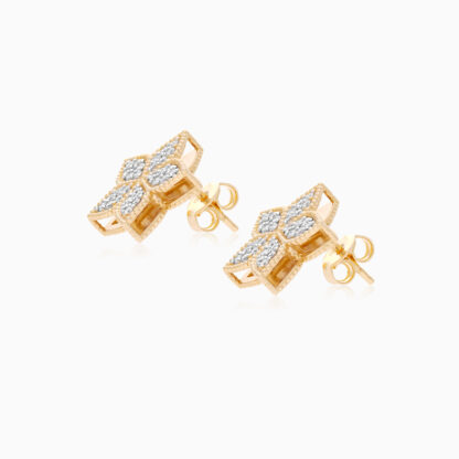18k Yellow Gold Earrings from the Fortuna Diamond Collection - Image 3