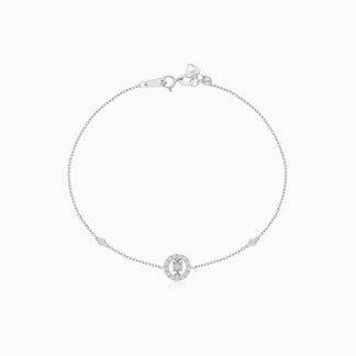 18k white gold bracelet decorated by natural diamond
