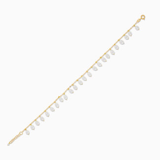 18K YELLOW GOLD ANKLET WITH PEARLS