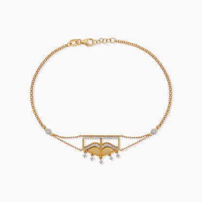 18k Yellow Gold bracelet decorated with natural diamond stones from Burqa collection - Image 3