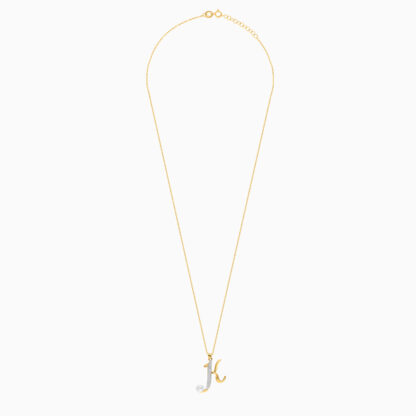 18k Yellow Gold 'K' Letter Necklace | Alpha Collection
