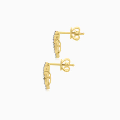 Dunyati Collection: 18K Yellow Gold Heart-Shaped Diamond Earrings